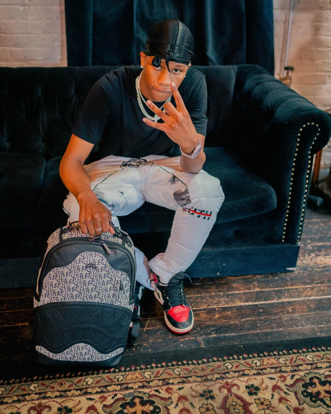 Sprayground Backpack SG ALL DAY BACKPACK (DLXV) Black - Image 6