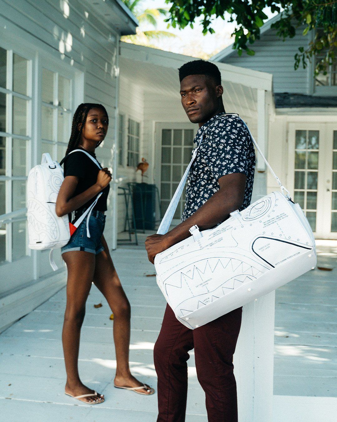 Sprayground Bag TECHNICAL CUT SEW DUFFLE White - Image 10
