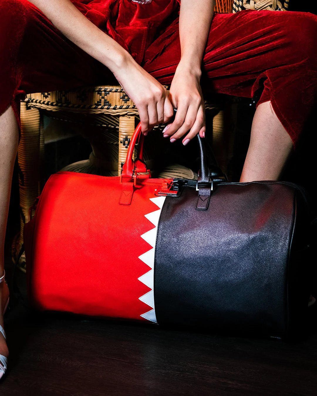 Vertical Shark Cut & Sew Duffle - Image 8